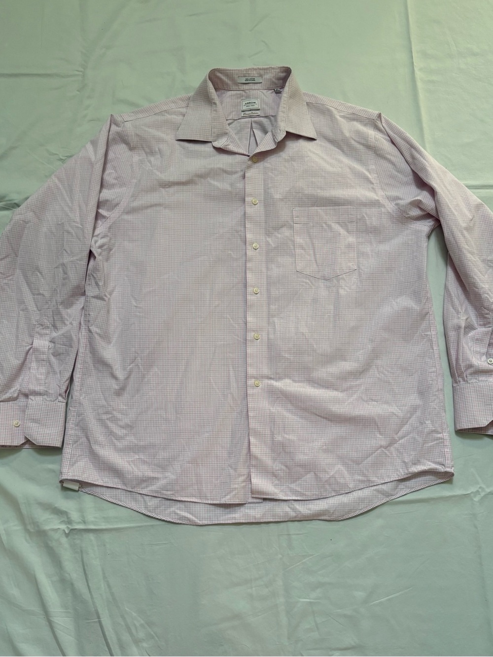 Arrow Men's Light Pink Check Dress Shirt - Classic Button-Down